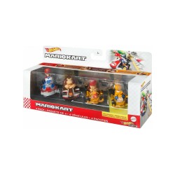 Set Vehiclee Hot Wheels Mario Kart (mario, Donkey Kong, Diddy Kong, Orange Yoshi) (hdb22)