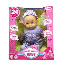 Doll Bayer First Words Baby Purple 38 Cm (93826aa)