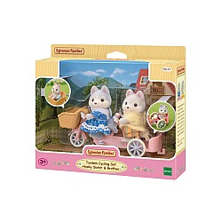 Sylvanian Families Tandem Cycling Husky Sister & Brother 5637