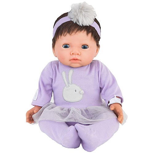 Doll Tiny Treasure Brown Hair & Purple Tutu Dress (30140)