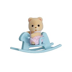 Sylvanian Families Baby Carry Case Bear On Rocking Horse 5199