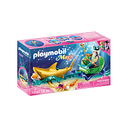Set Playmobil(r) Magic King Of The Sea With Shark Carriage (70097)