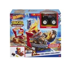 Set Hot Wheels Monster Trucks Arena Smashers 5 Alarm Fire Crash Challenge (hnb90)