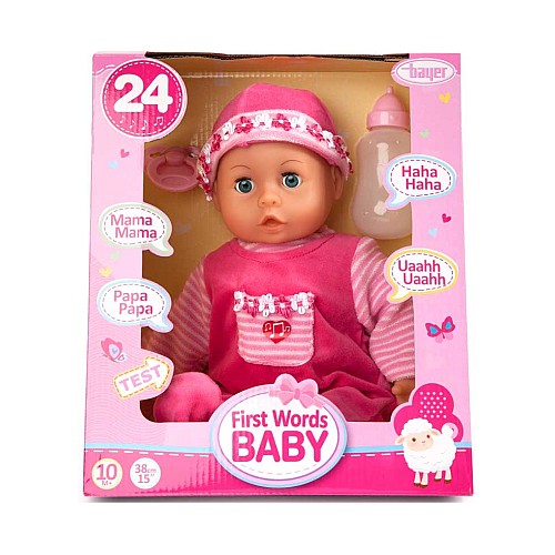 Doll Bayer First Words Baby Pink 38cm (93825aa)