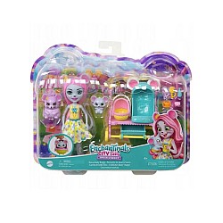 Set Doll Enchantimals Mouse Baby Buggy 12cm (hkr57)
