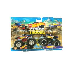 Set Hot Wheels Monster Trucks Demolition Doubles - Hot Wheels 4 Vs Hot Wheels 1 (hnx29)