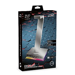 Suport Headphones Exello Illuminated 3-port Usb 2.0 Hub Black