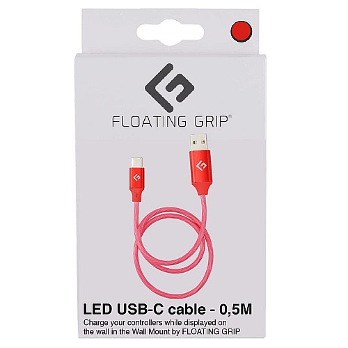 Cable Controller Floating Grip 0,5m Led Usb-c Red