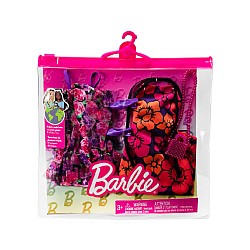 Set Barbie Fashions 2-pack Clothing Dressy Floral-themed & Accessory Hjt35