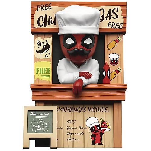 Bk Mea Marvel Deadpool Chimichangas Store Diorama 8cm