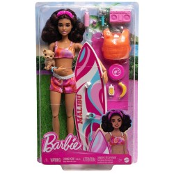 Doll Barbie Beach With Surfboard (hpl69)