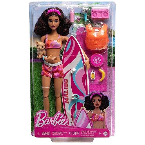 Doll Barbie Beach With Surfboard (hpl69)