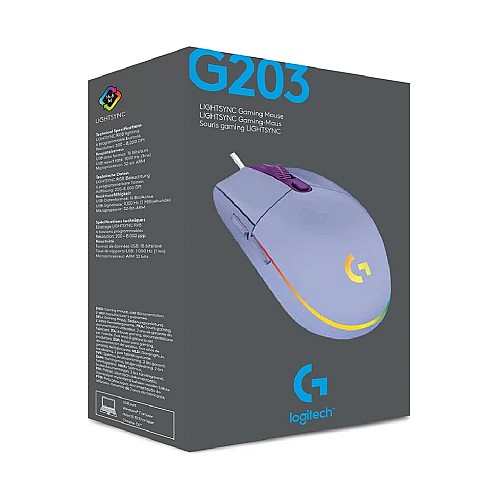 Mouse Logitech G203 Lightsync Lilac