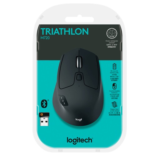 Mouse Logitech M720 Triathlon Bluetooth Optical Black