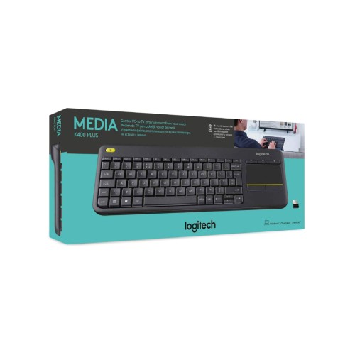 Keyboard Logitech Wireless Touch layout K400 Plus Black