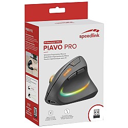 Mouse Speedlink Piavi Pro Illuminated Rechargeable Vertical Ergonomic Wireless Rubber-black