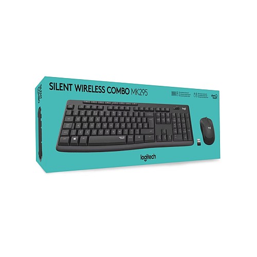 Set Keyboard & Mouse Logitech Mk295 Silent Wireless Combo Black