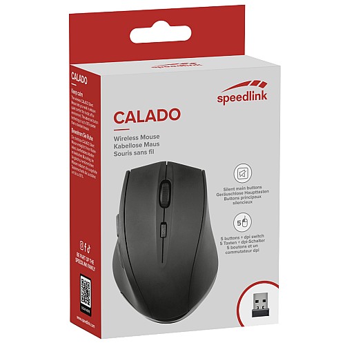 Mouse Speedlink Calado Silent Wireless With Usb Nano Receiver Black