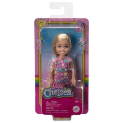 Doll Barbie Chelsea & Friends Purple Flowered Dress With Blond Hair (hkd89)