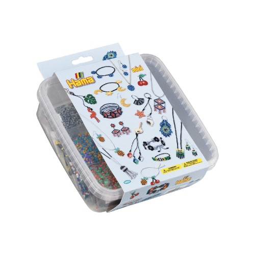 Set Hama Mini Beads And Pegboards In Box (5403)