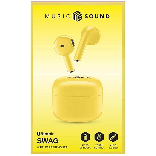 Earphones Ms Swag Tws Bt Yellow
