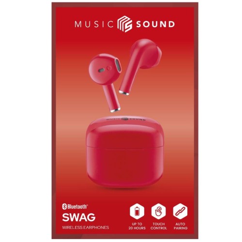 Earphones Ms Swag Tws Bt Red