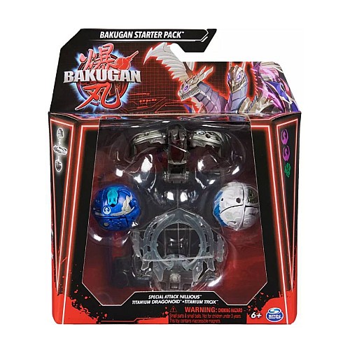 Bakugan Starter Pack Special Attack Nillious/titanium Dragonoid/titanium Trox (20142185)
