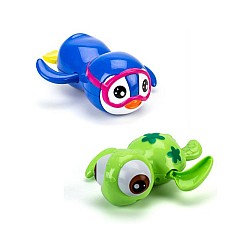 Magni Pull Up Bathing Animals Green Turtle & Blue Penguin (3615/3617)