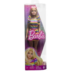 Doll Barbie Fashionista With Braces And Rainbow Dress (hpf73)