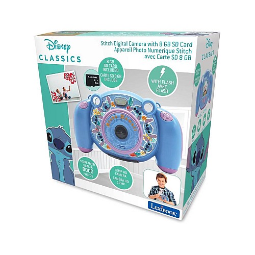 Lexibook Disney Stitch Digital Hd Camera Sd Card (dj080d)