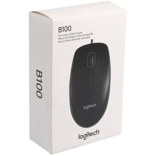 Mouse Logitech B100 800dpi Optical High Quality Wired Usb