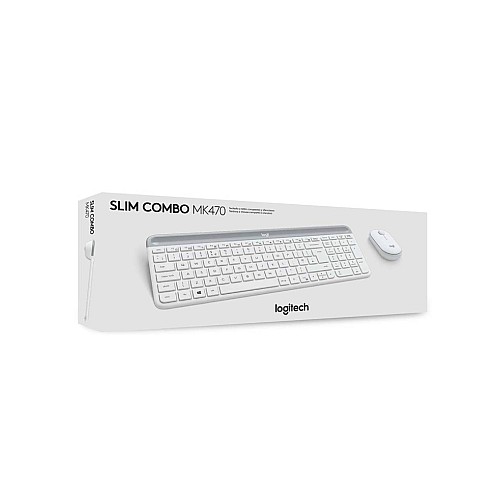 Keyboard Logitech Slim Wireless & Mouse Combo Mk470 Offwhite Nordic