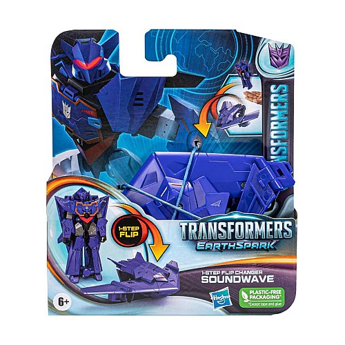 Transformers Earthspark 1-step Flip Changer Soundwave (f6714)