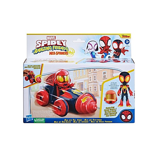 Marvel Spidey And His Amazing Friends Web-spinners Miles With Drill Spinner (f7253)