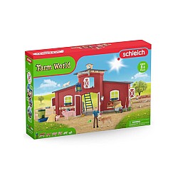 Schleich Farm World Red Barn With Animals And Accessories (42606)