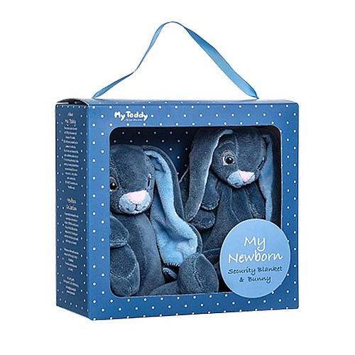My Teddy Giftbox Comforter & Small Rabbit Blue (28-nbbg-1)