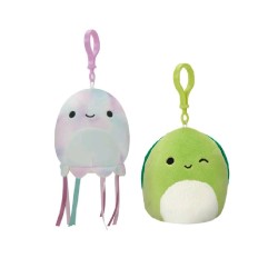 Plus Squishmallows P14 Clip On Tie Dye Jellyfish & Henry The Turtle 9cm