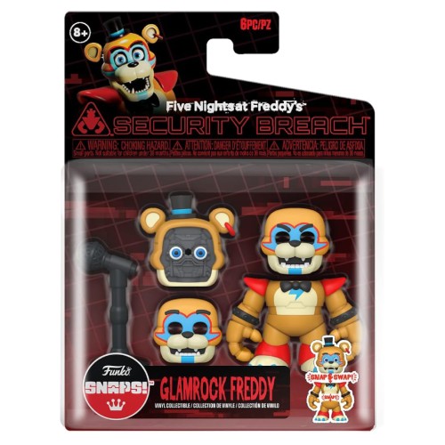 Snaps Five Nights At Freddys Security Breach Glamrock Freddy Playset 8cm