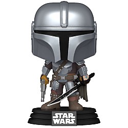 Pop Star Wars The Mandalorian The Mandalorian With Darksaber 663 Bobble Head 8cm
