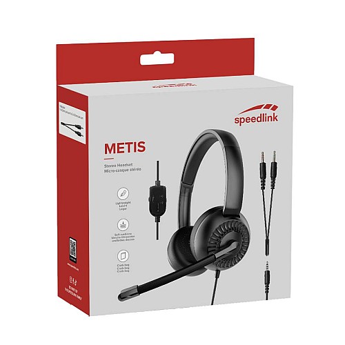 Headphones Speedlink Metis Stereo 3,5mm Jack With Y-adapter Black