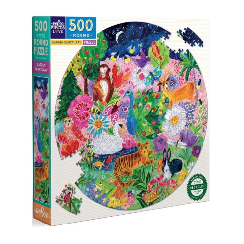 Puzzle Eeboo Round Garden Sanctuary 500pc (epzfgsa)