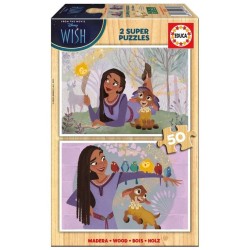 Puzzle Educa Wooden Disney Wish 2x50pc (80-19739)