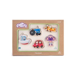 Puzzle Fantus Wooden With Vehicles 5pc (112064) (toys)