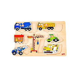 Puzzle Goki Building Site Vehicles Lift Out (57593)