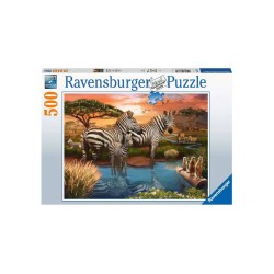 Puzzle Ravensburger Zebras In Sunset 500pc (10217376)