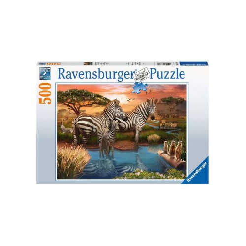 Puzzle Ravensburger Zebras In Sunset 500pc (10217376)