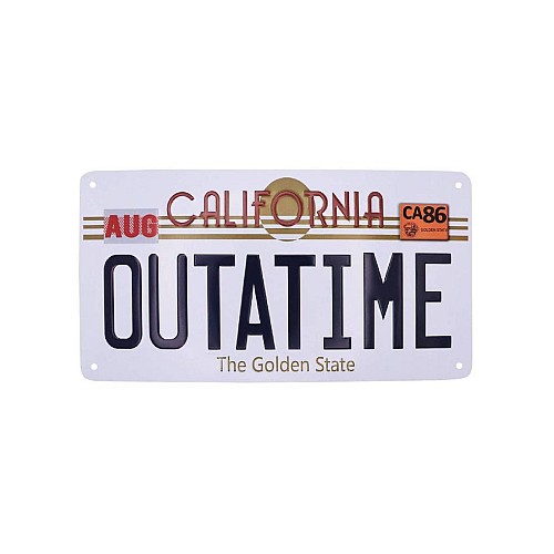 Back To The Future Replica Number Plate Tin Sign