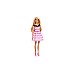 Doll Barbie 65th Anniversary Blonde Doll With Pink Striped Dress (hth66)