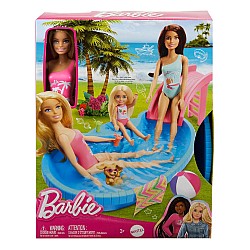 Set Doll Barbie With Pool Slide (hrj74)