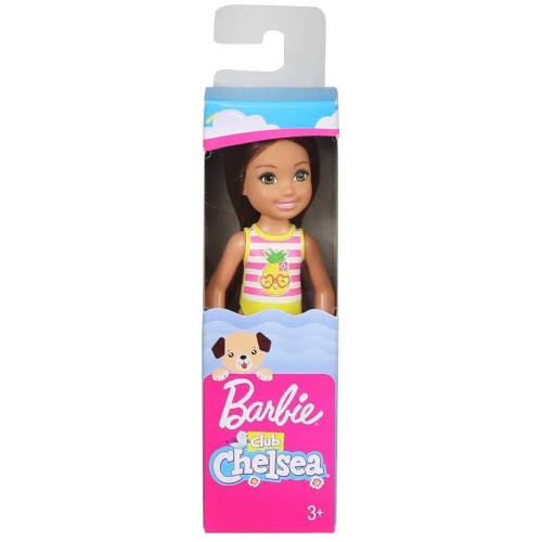 Doll Barbie Club Chelsea Beach Brunette Girl With Pineapple Swimsuit (ghv57)
